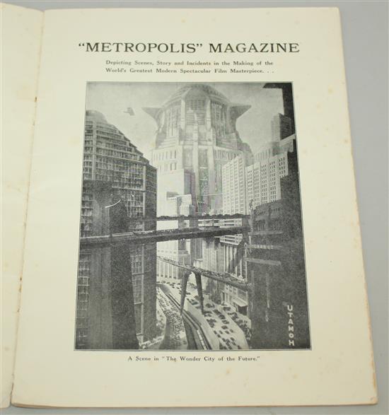 Metropolis film programme 1927. The Metropolis Magazine, Wardour Films Ltd,